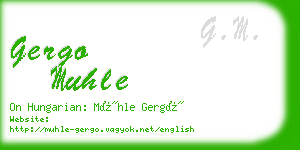 gergo muhle business card